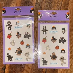 Jellycat set of 2 limited edition Halloween Character Sticker Set NWT